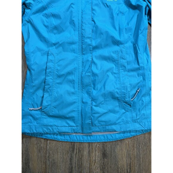 Mountain Hardwear Women's Rain Jacket Large Blue Dry Q Full Zip Hooded - Picture 3 of 13